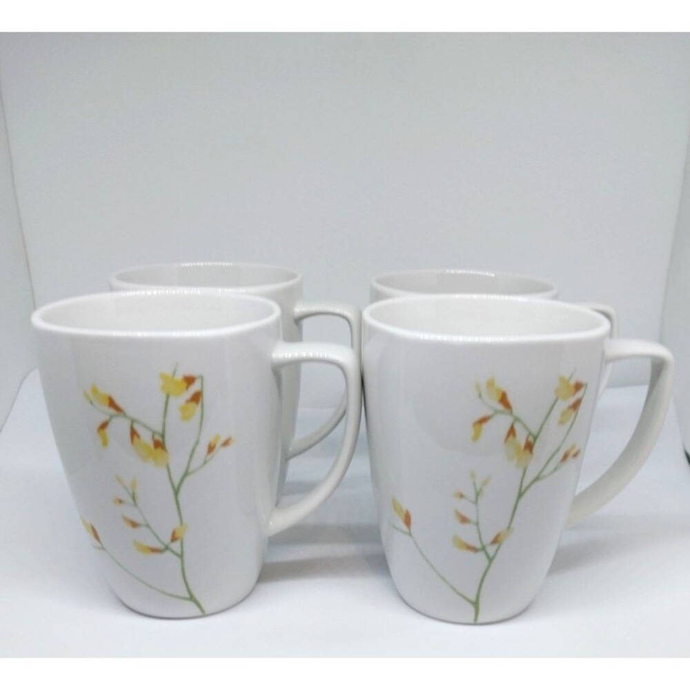 4 Corelle Kobe Coordinates Dishes Squared Big Porcelain Cups Mugs